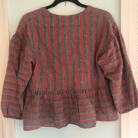 Madewell Striped Button Close Top Sz S - Picture 5 of 8